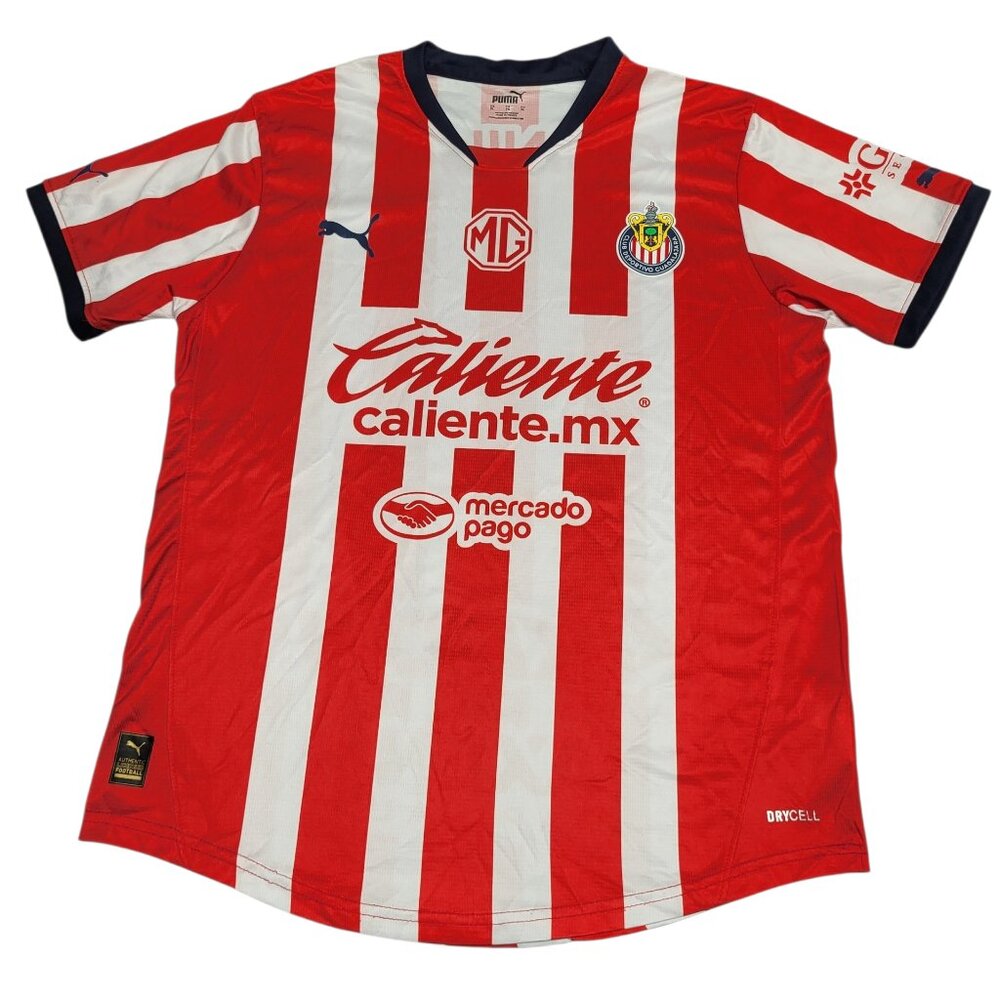 Puma Chivas Guadalajara Home 24-25 Men's Soccer Jersey Size XL Red White Stripe